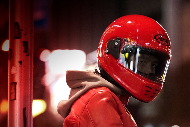 Arai Rapide full face retro helmet in red